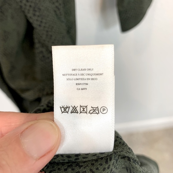 NWOT Rails Alix Silk Belted Shirtdress Dress in Python Olive Green + Black Sz S - Picture 12 of 13